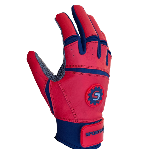 Navy blue and red batting gloves online