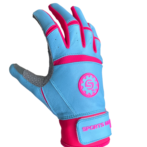 SG Batting Gloves - Powder Blue/Pink - Original Cuff